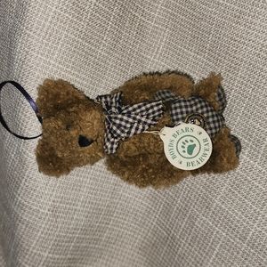 Boyd’s Bear Tiny Bear Ornament with Gingham Heart and Boyd’s Bears Button 4.5”